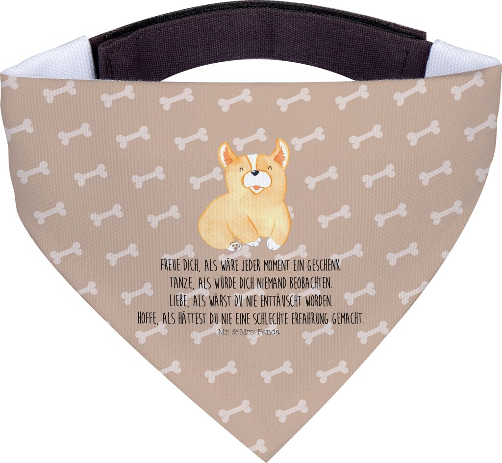 Mr. & Mrs. Panda Halstuch Hund Corgie - Hundeglück - Geschenk, Für Hunde, Lebensfroh, Lebensfreude, Corgi, Sprüche, Hunde-Halstuch