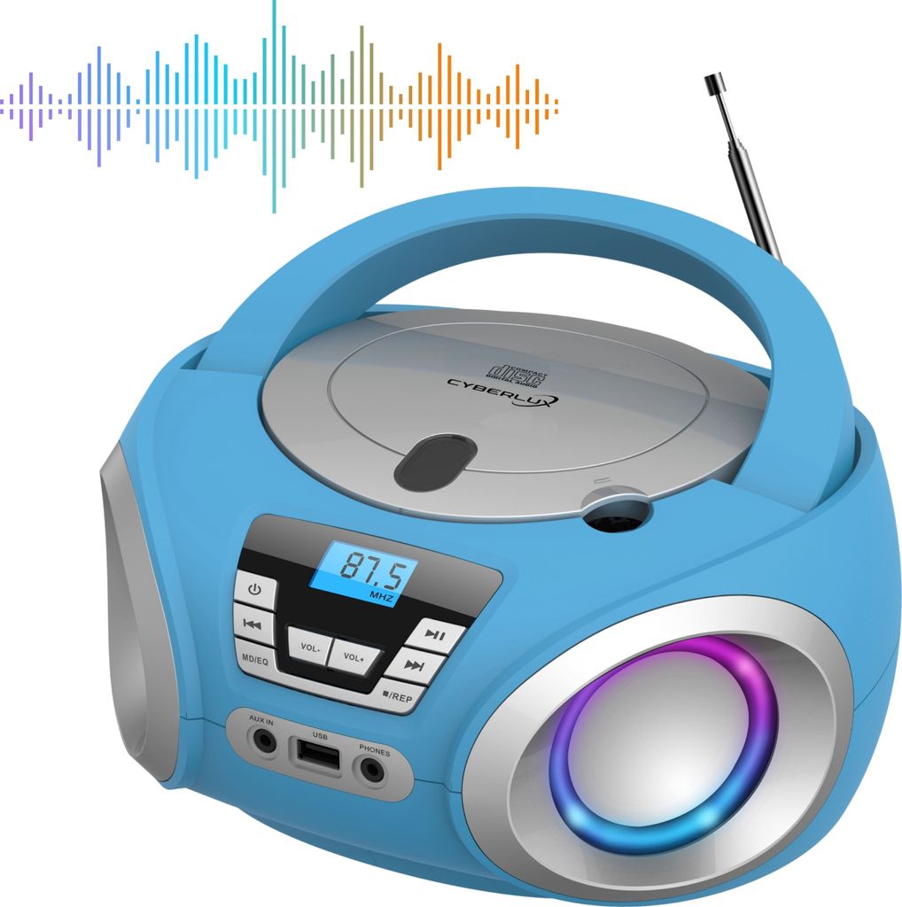 Odtwarzacz CD Cyberlux z oświetleniem LED | Przenośne radio Zdjęcie produktu 10