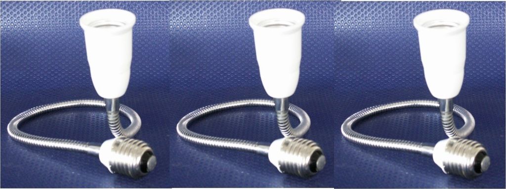 6148 Adapter von E27 auf Sockel E27 50cm-beweg.-3erPack