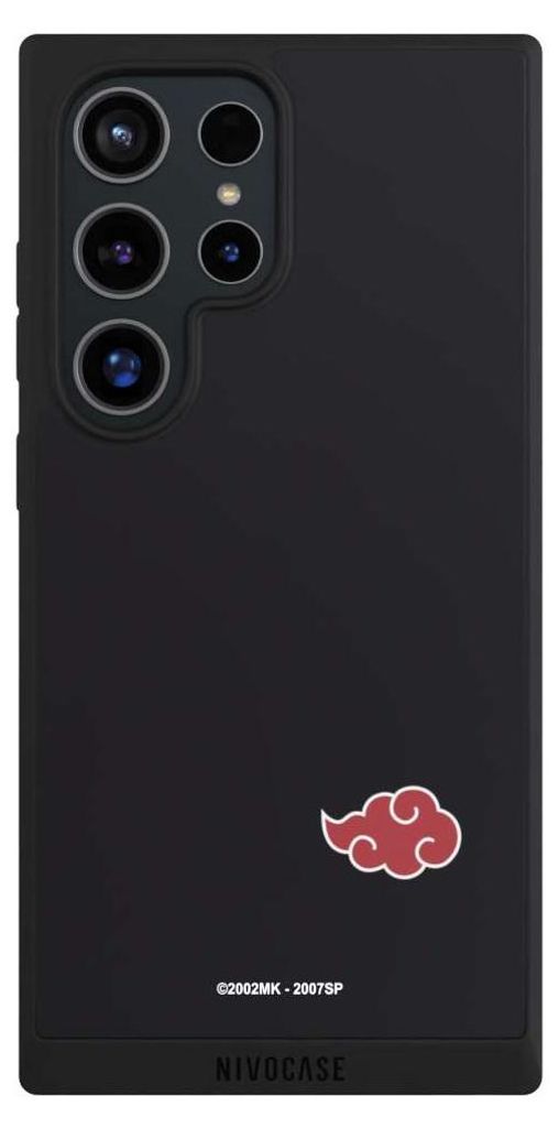 NIVOCASE Handyhülle für Samsung Galaxy S24 Ultra Hülle NIVOpure Case Schwarz Naruto Shippuden Offizielles Lizenzprodukt Akatsuki