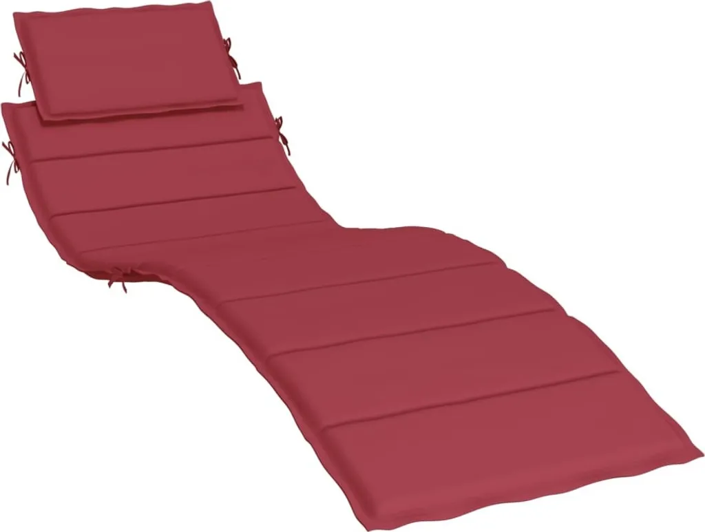 Cuscino per Lettino vidaXL Rosso Vino 186x58 cm - Comfort Oxford Water-Resistant