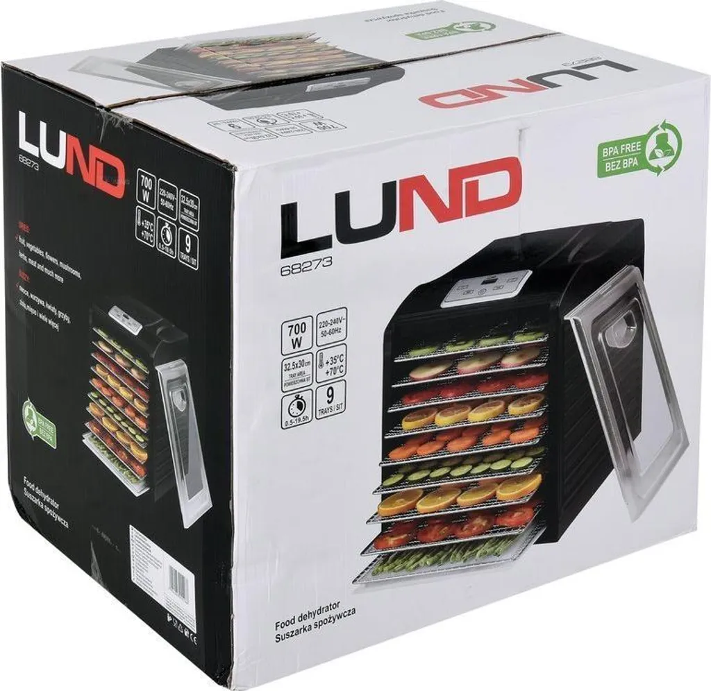 Déshydrateur inox grande capacité 9 plateaux pour une conservation optimale - 12