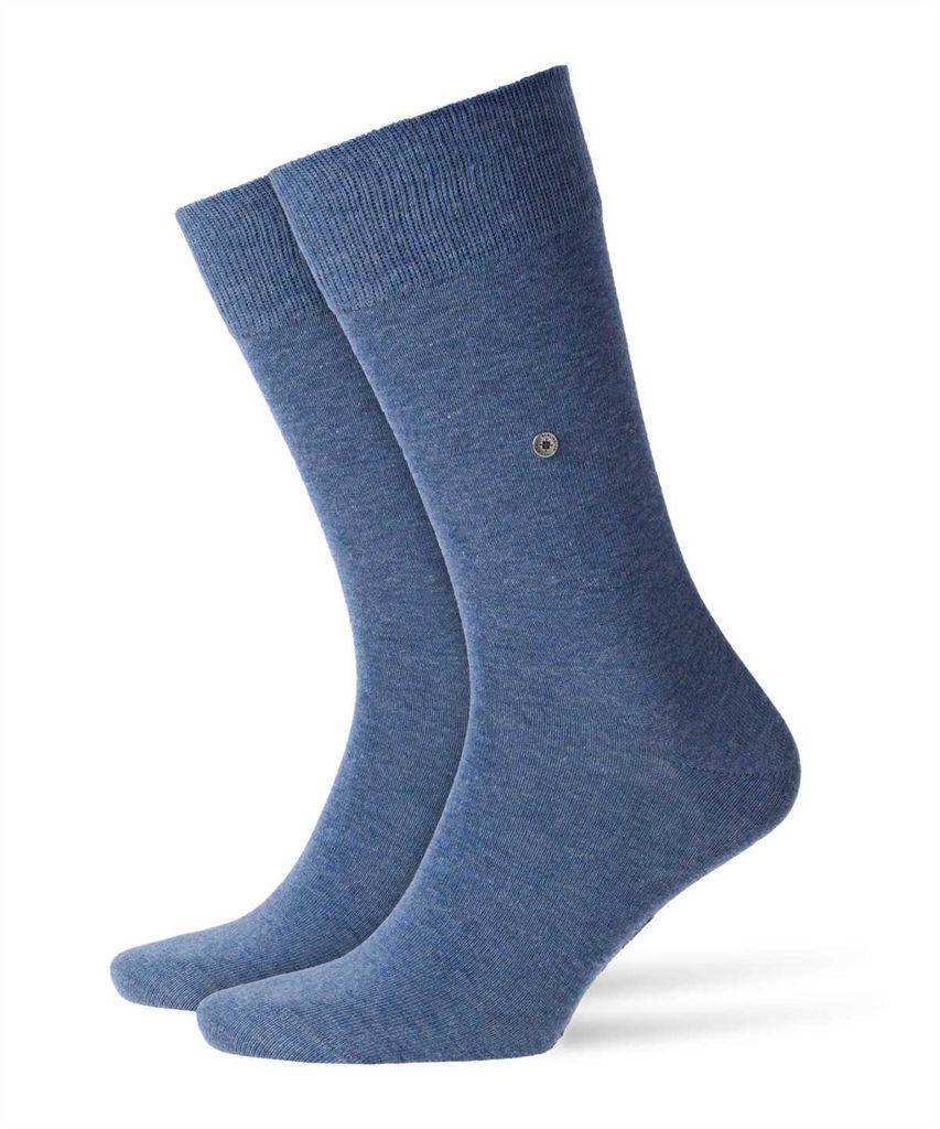Burlington Herren Socken LORD - Uni, Kurzstrumpf, Labeling Clip, One Size, 40-46 Blau meliert