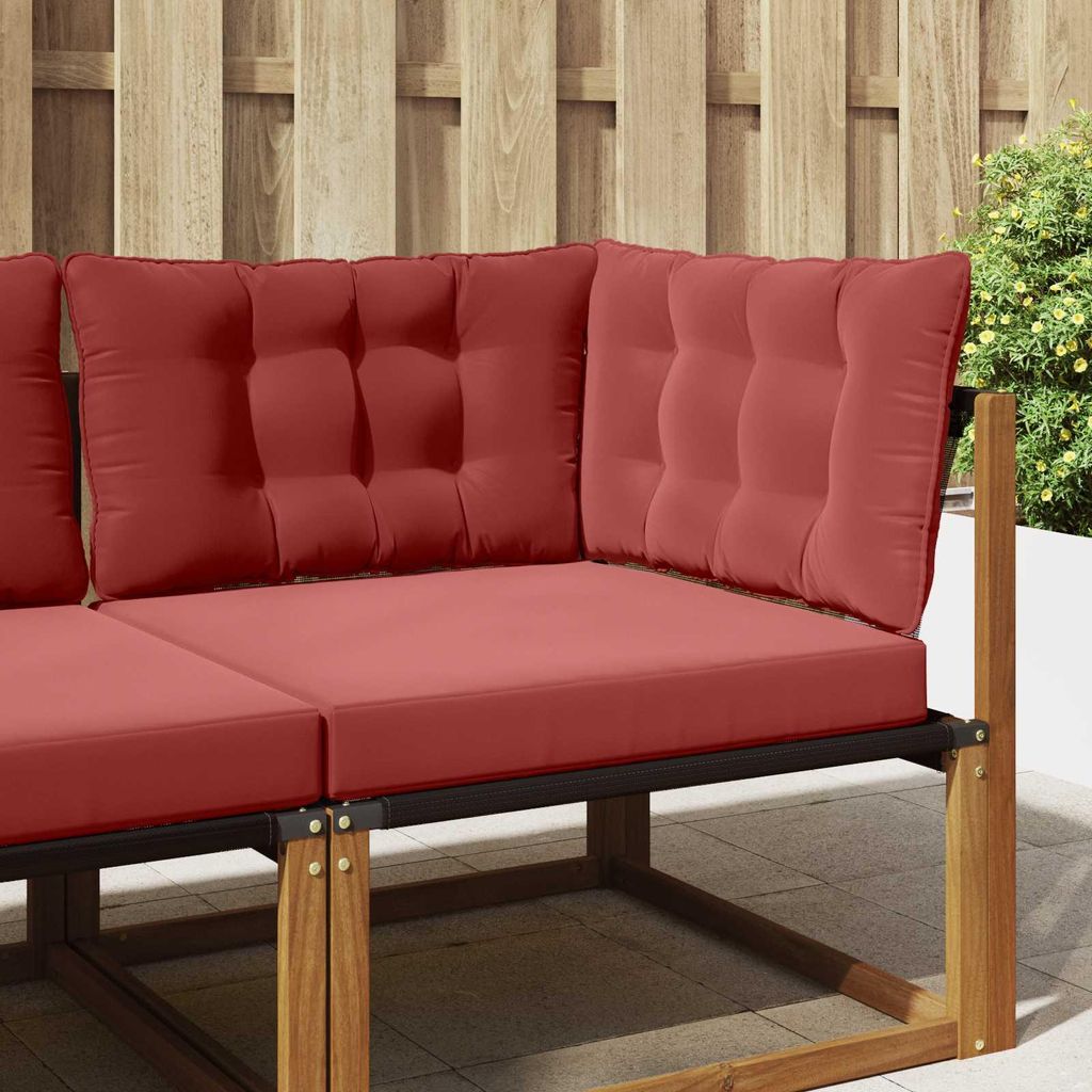 Sofakissen für draußen (3 pcs)- CLORIS - Weinrot Polyester - Gartenmöbelauflagen C1753