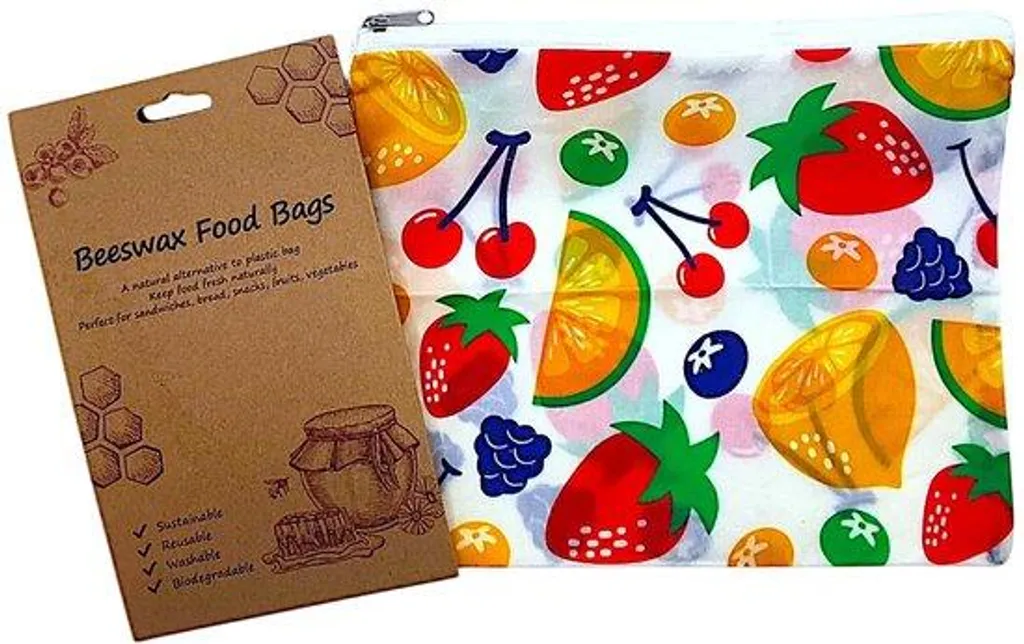 Sachet cire d'abeille durable et lavable avec glissière hermétique