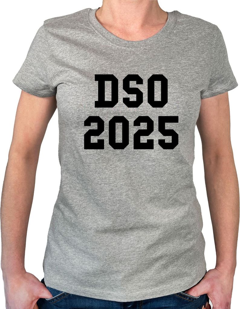 Huuraa Damen T-Shirt DSO 2025 Abschluss Belgien (ndl.) S Sport Grey Bio Baumwolle Fairtrade Damenshirt Geschenkidee