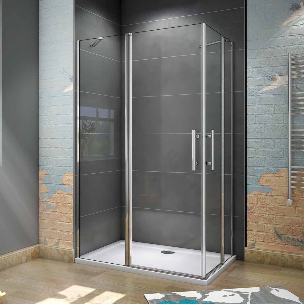 80X80X195cm Drehtür Falttür Schwenktür Eckeinstieg Dusche Duschabtrennung Duschkabine Duschtür 6mm Nano-glas