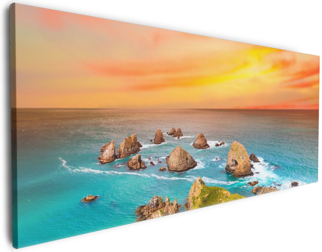 Wallario Premium Leinwandbild Himmel am Abend in Größe 50 x 125 cm