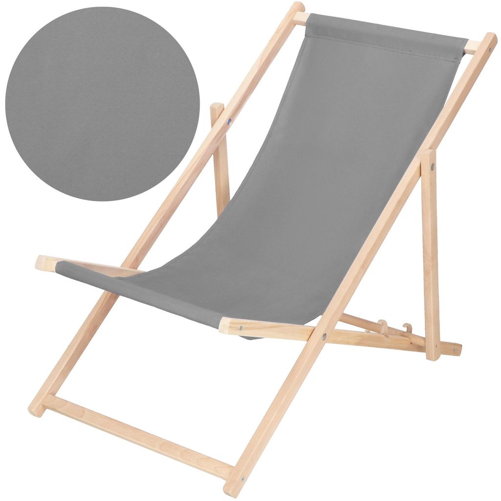 Springos Sonnenliege Klappbar Relaxsessel Gartenliege Gartenmöbel Liegestuhl Holz