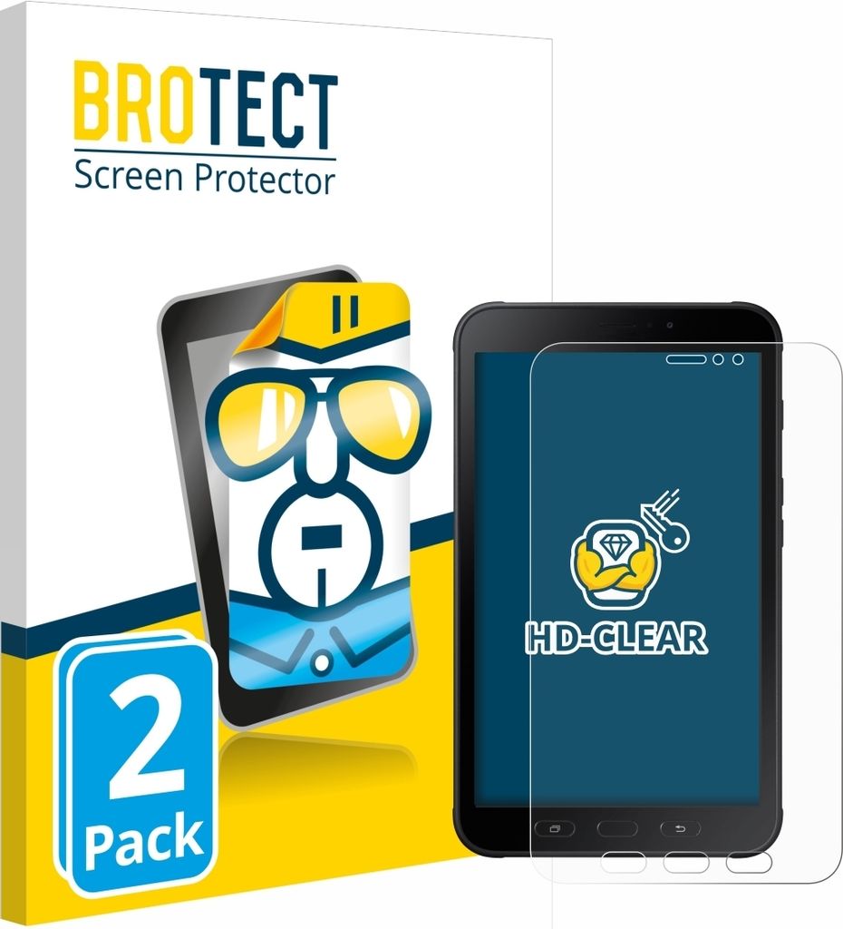 2x Für Samsung Galaxy Tab Active 2 Schutzfolie BROTECT Displayschutz Display Schutz Folie Klar Transparent