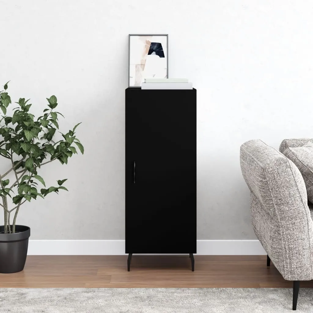 The Living Store Credenza nera 34,5x34x90 cm Materiale a base di legno