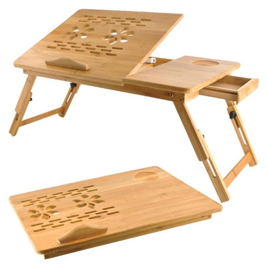 Tavolino regolabile in bambù per laptop Immagine del prodotto 