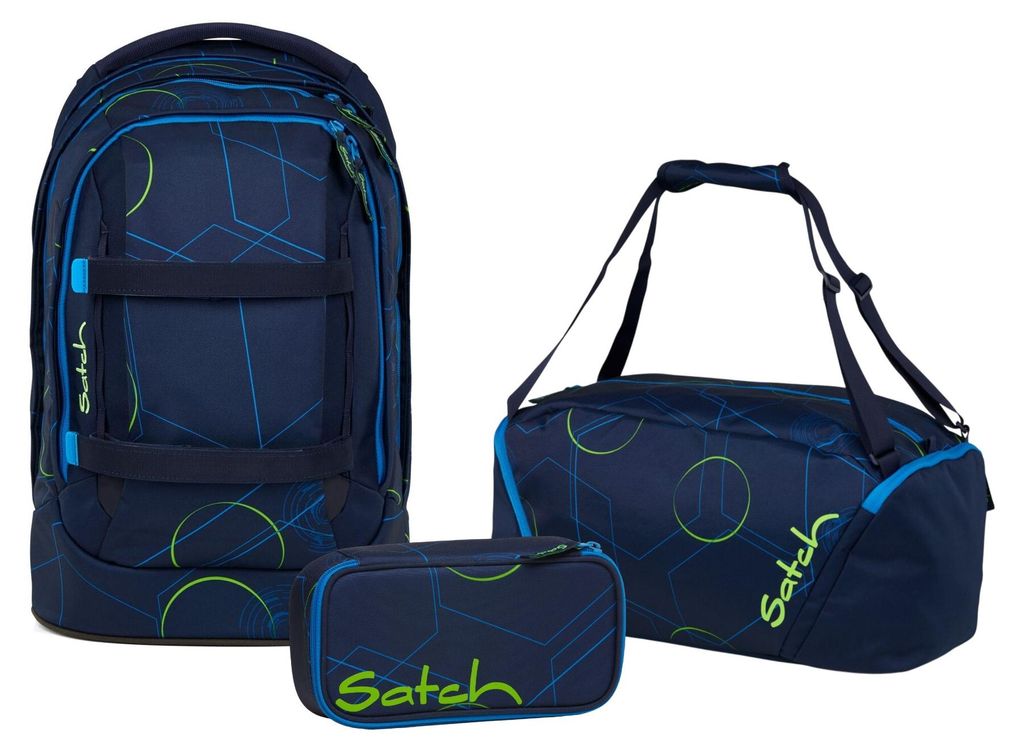 Satch, Schulrucksack-Set PACK Blue Tech 3-teilig, ab 5. Produktbild 