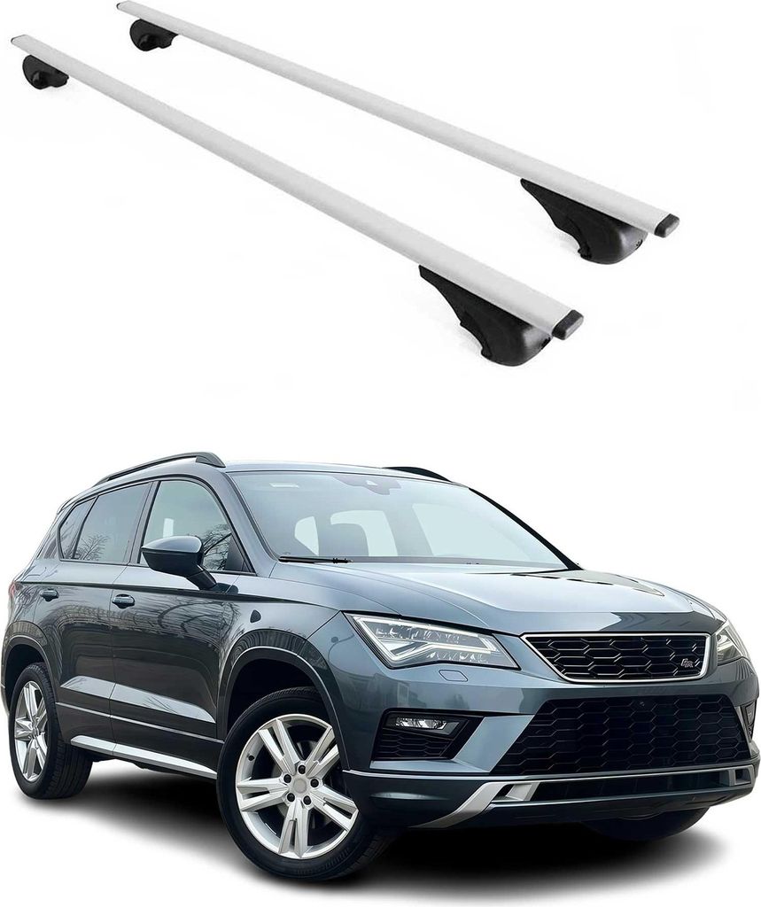 Dachträger Grundtäger für Seat Ateca 2016-2025 75kg Metall Silber 2 tlg