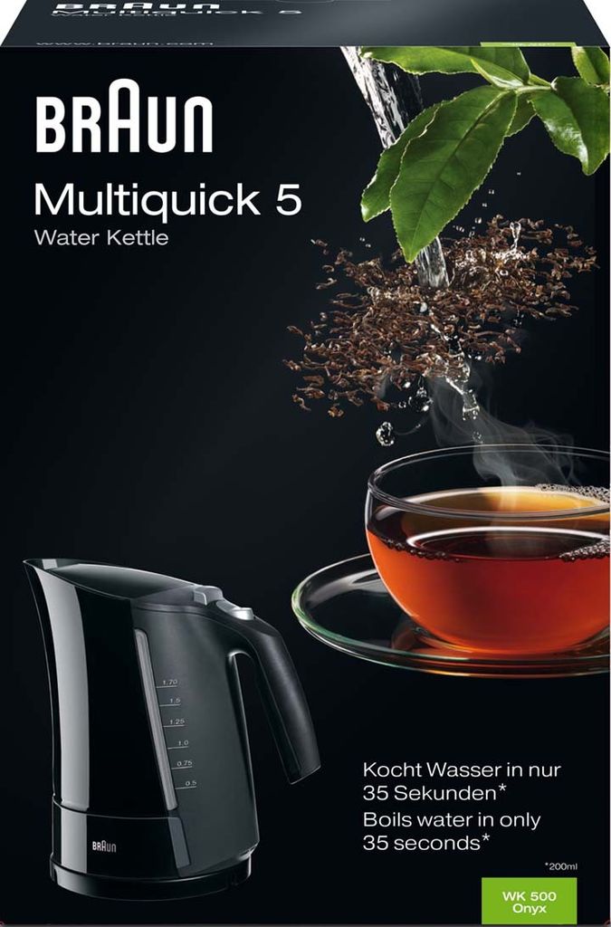 Braun Multiquick 5 WK 500 Wasserkocher 1,6 Liter schwarz