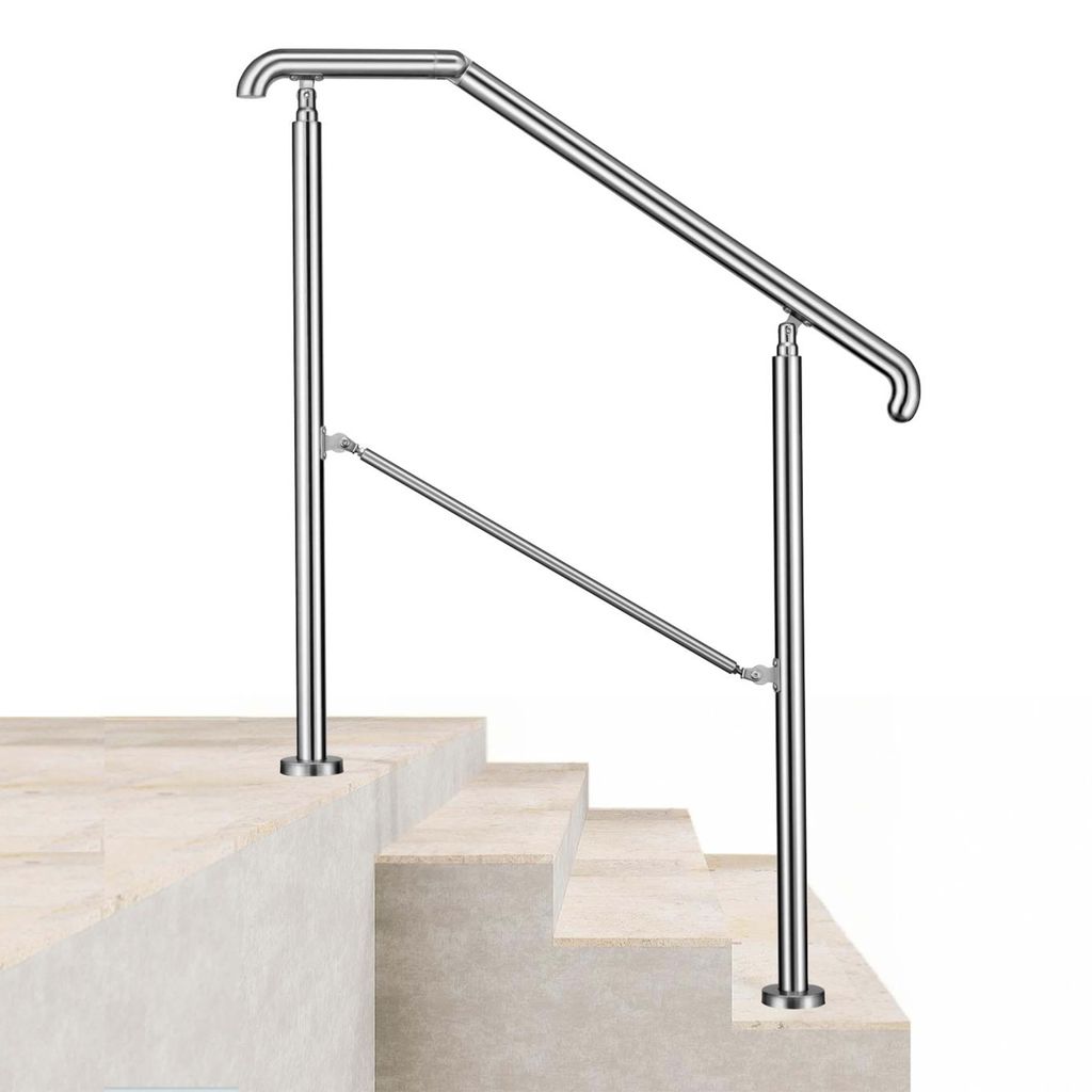 AICA 108x102cm Edelstahl-Treppengeländer, Eingangshandlauf, Produktbild 