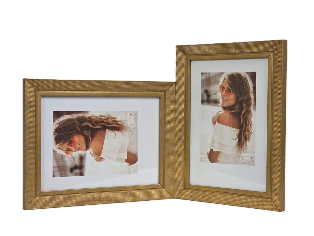 GALERIE Multirama FLASH für Fotos 15 x 21 cm DOPPELT horizontal/vertikal GOLD