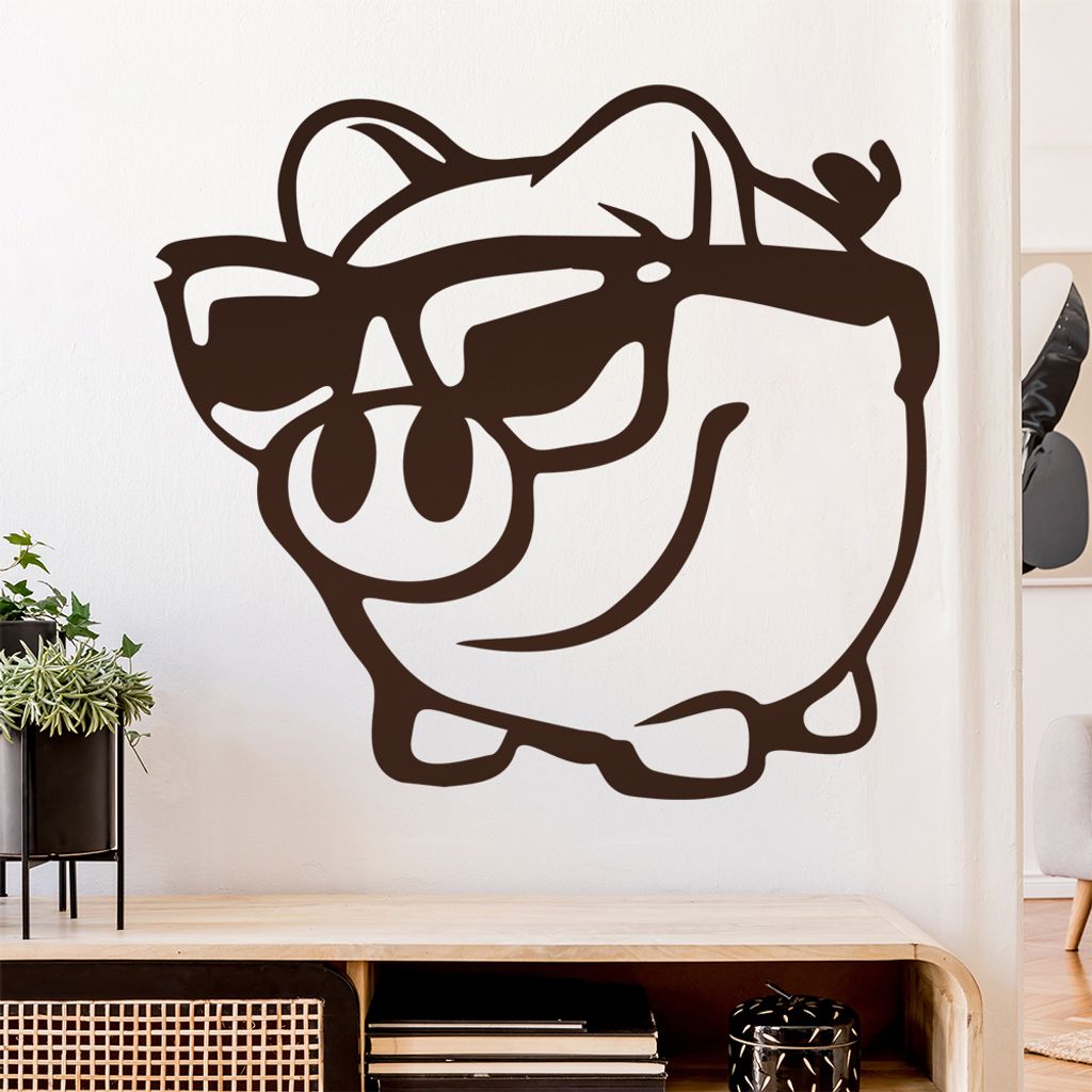Sparschwein Spardose Wandtattoo Wandaufkleber Wall Sticker - Dekoration, Küche, Wohnzimmer, Schlafzimmer, Badezimmer