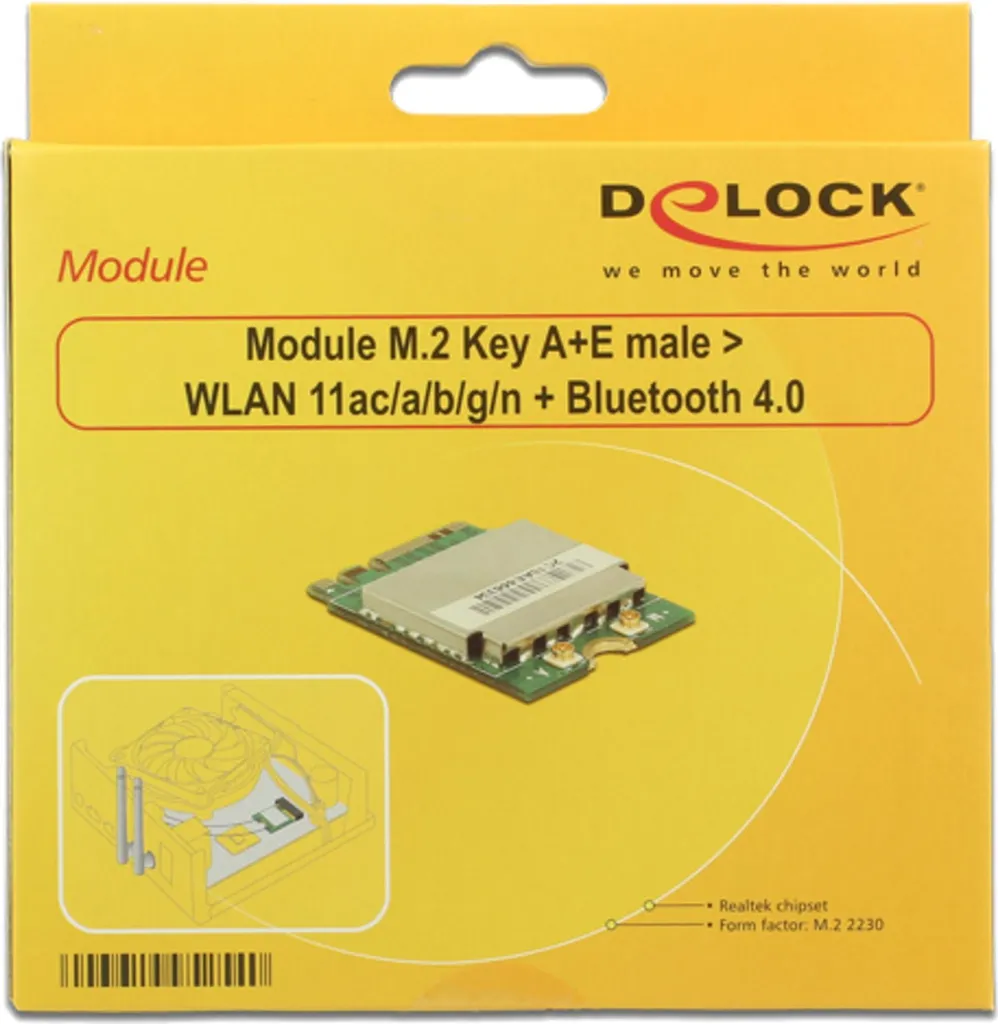 Delock 95254 Module M.2 Key A+E WLAN AC et Bluetooth 4.0 pour PC