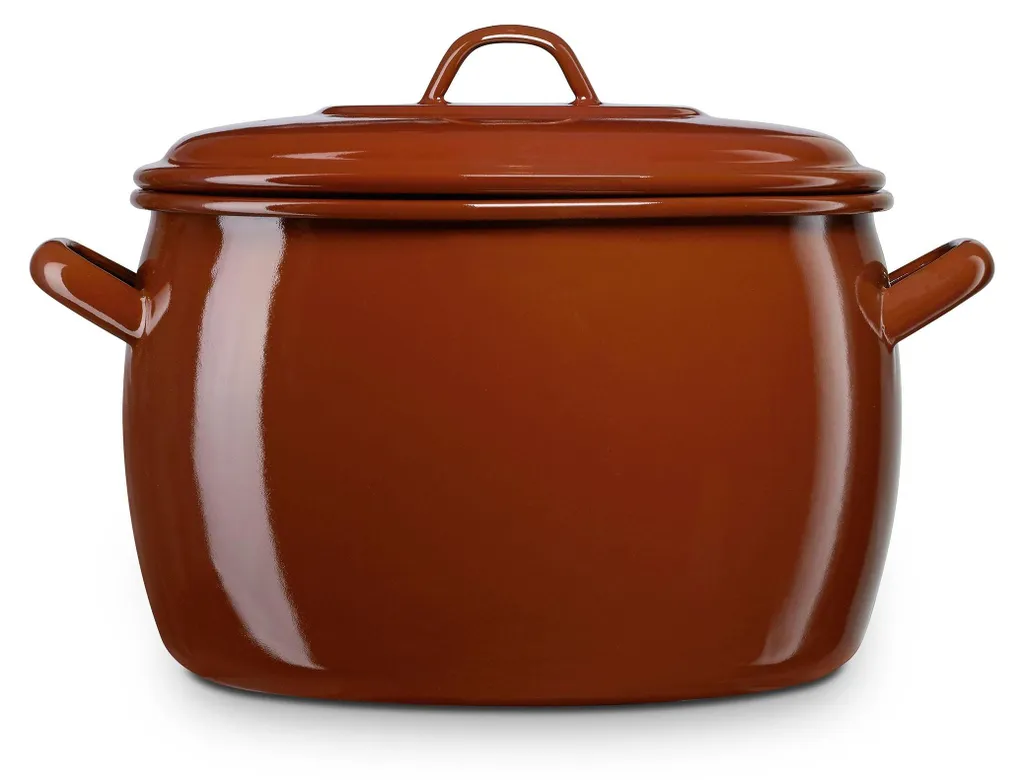 Briebe Terra Pentola Induzione Smaltata 22cm 6,4L - Marrone Vintage