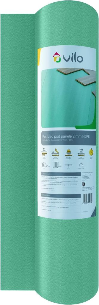 VILO Trittschalldämmung XPS 3mm - Bodenunterlage - Isolierung - Wärmedämmung - Laminat 5m² Grün
