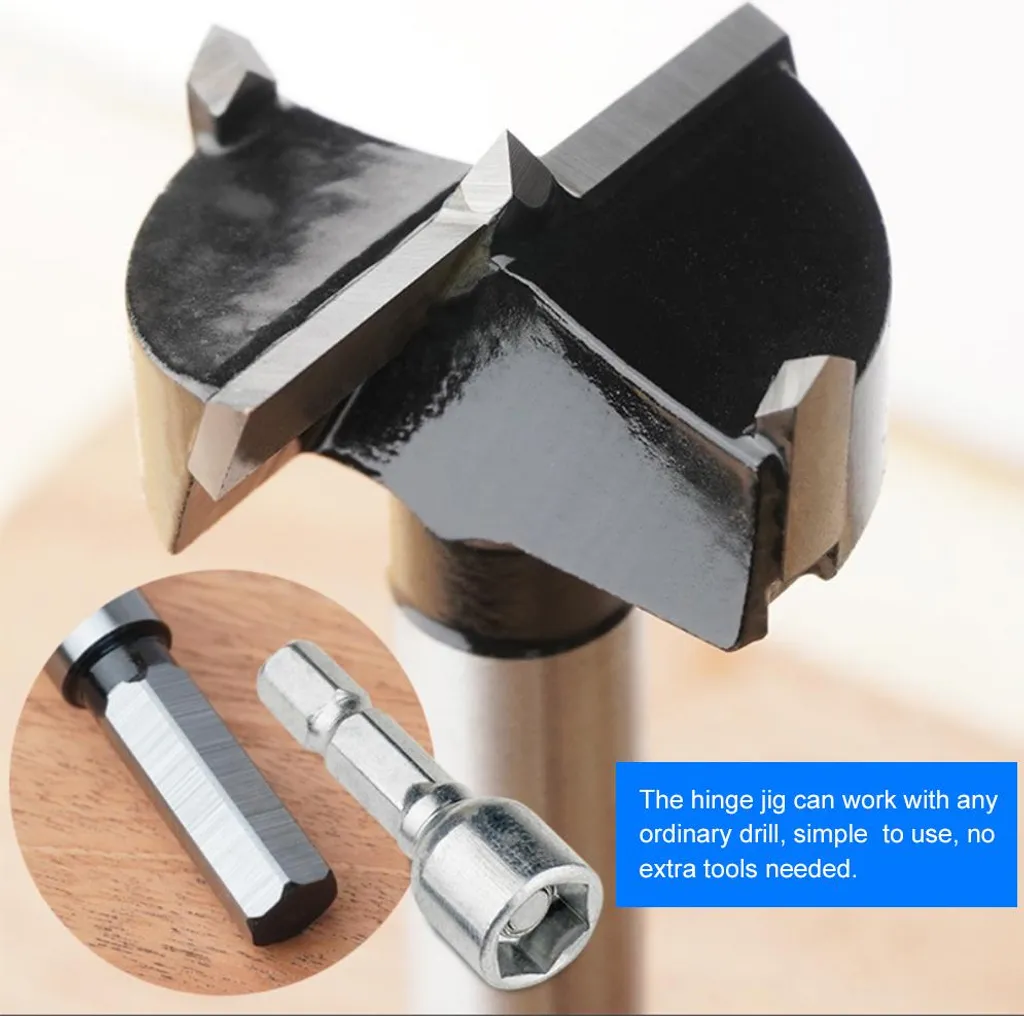 Kit gabarit de perçage 35mm en aluminium avec mèche et pince à vis