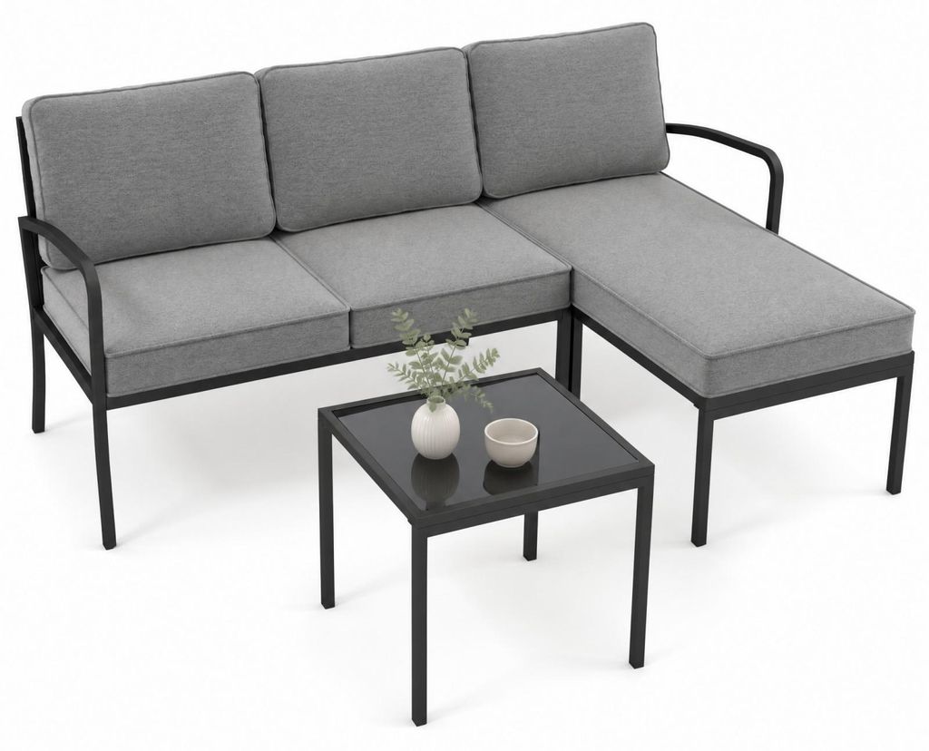 KOMFOTTEU Gartenmöbel Set, 3-teiliges Terrassenmöbel mit Produktbild 