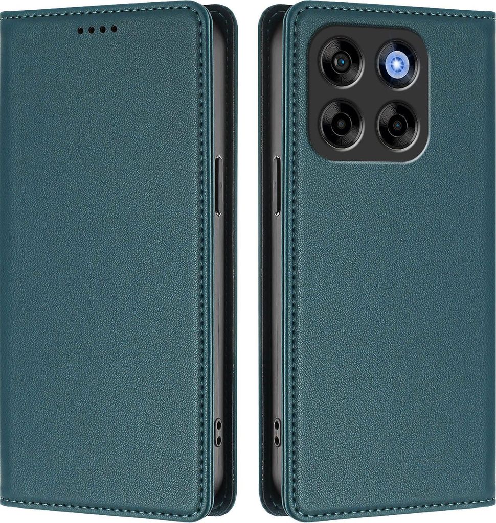 Handyhülle für ZTE Blade V70/nubia V70, Kunstleder Klapphülle Stoßfeste Magnetische Hülle mit Ständer Grün