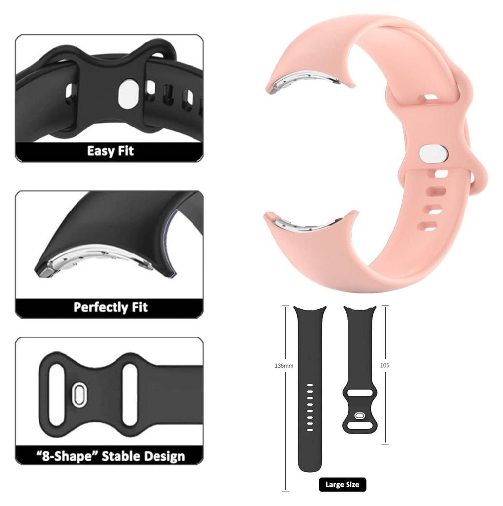 Bracelet en silicone TPU pour Google Pixel Watch 1 + 2, Image du produit 