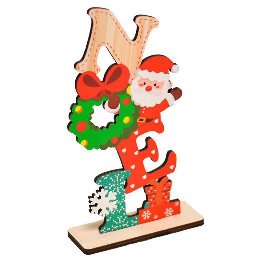 Heikoeco Weihnachten Tischdekoration, Holz-Weihnachtsschmuck mit Alter Mann Figur, festliche Deko für Schreibtisch & Regal, Größe: 21 x 10 x 4...