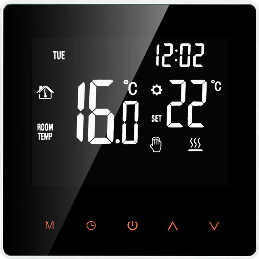 Thermostat intelligent tactile LCD 16A programmable pour chauffage sol