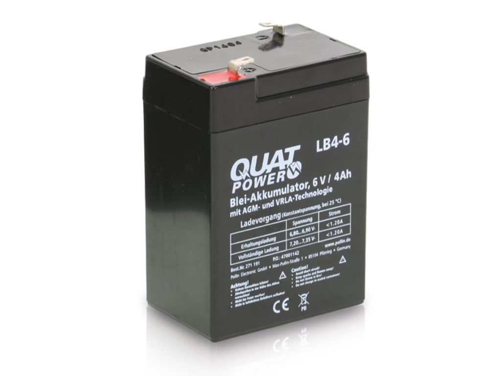 QUATPOWER Blei-Akkumulator LB4-6, 6 V-/4 Ah Produktbild 