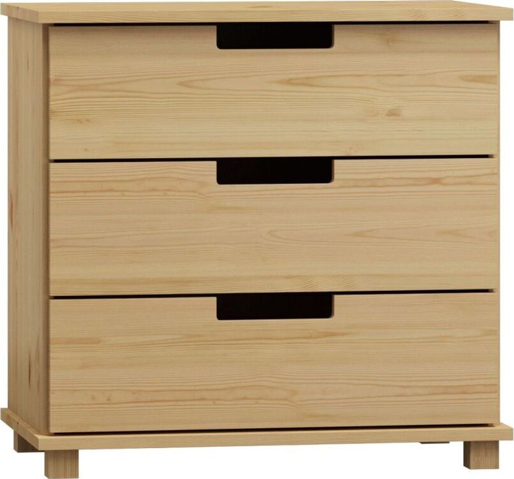 Kommode Kiefer massiv Vollholz natur 002 - Abmessung 80 x 100 x 42 cm (H x B x T)