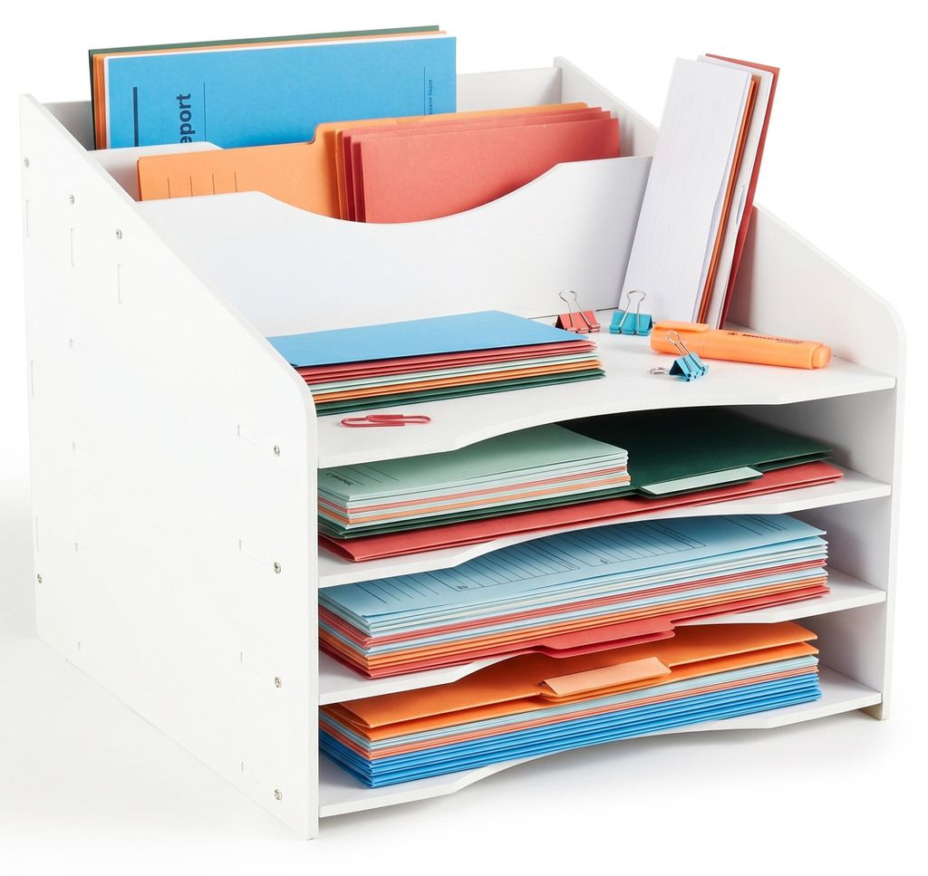 Relaxdays, portadocumenti formato DIN A4, 6 scomparti, Immagine del prodotto 