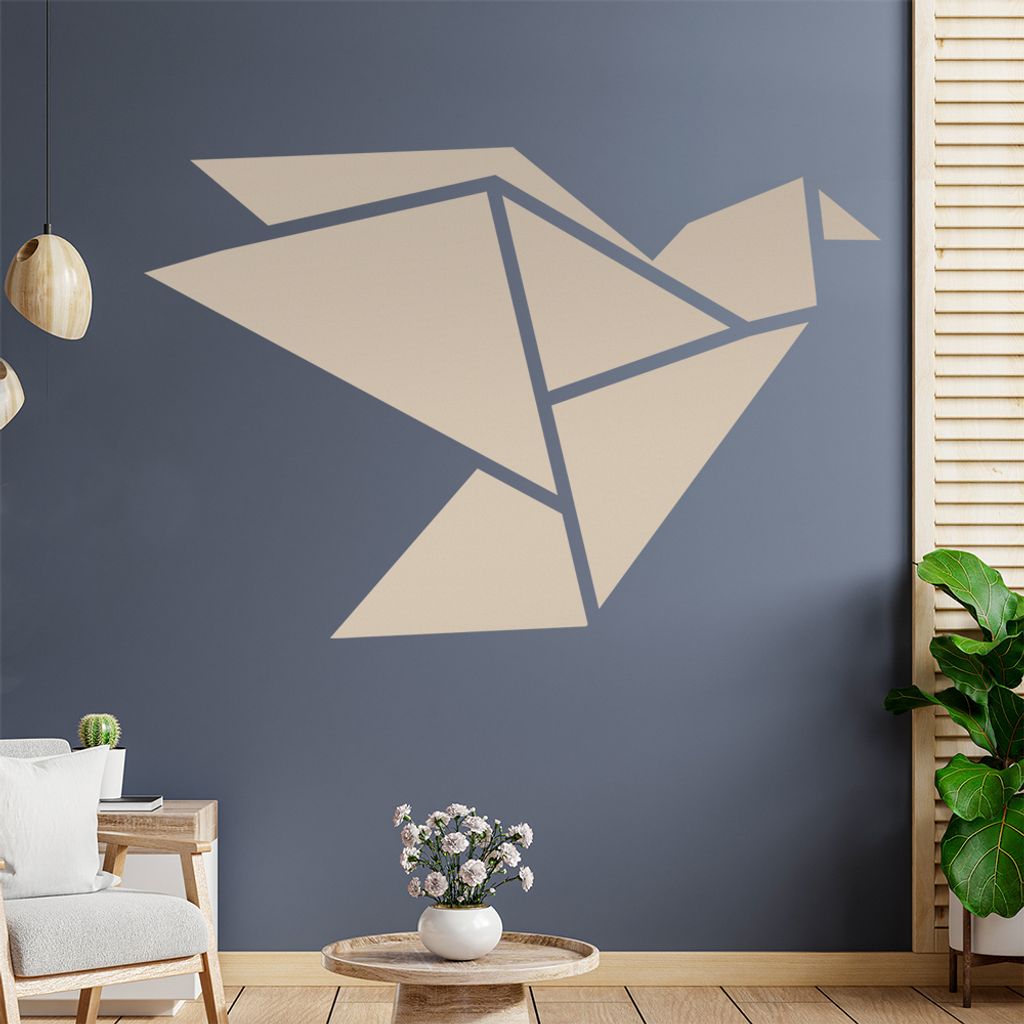 Papierfalten Vogel M1 Wandtattoo Wandaufkleber Wall Sticker - Dekoration, Küche, Wohnzimmer, Schlafzimmer, Badezimmer