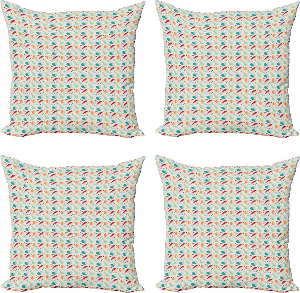 ABAKUHAUS Jahrgang Kissenbezug Set (4 Stück), Abstrakt Frucht-Muster, Moderner Doppelseitiger Digitaldruck, 45 cm x 45 cm, Mehrfarbig