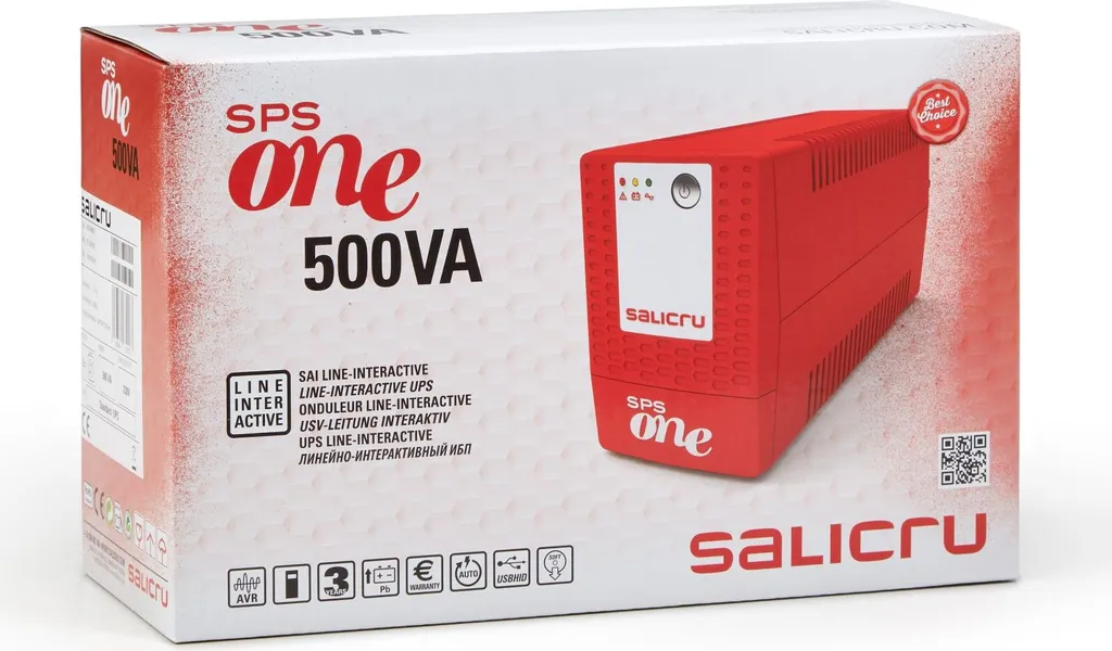 Onduleur Salicru SPS 500 ONE pour PC et Box Internet - Protection USB