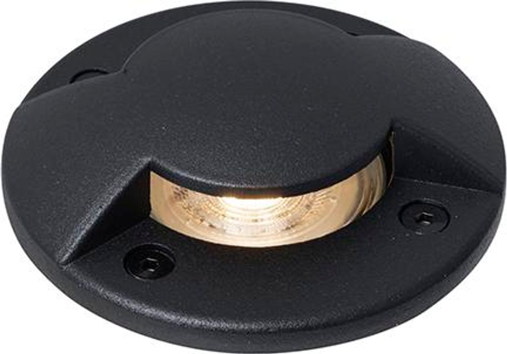 QAZQA - Modern Moderner Bodeneinbaustrahler schwarz GU10 50mm 2-Licht-Effekt IP65IIP67 - Cellar I Außenbeleuchtung - Kunststoff Rund - LED geeigne...