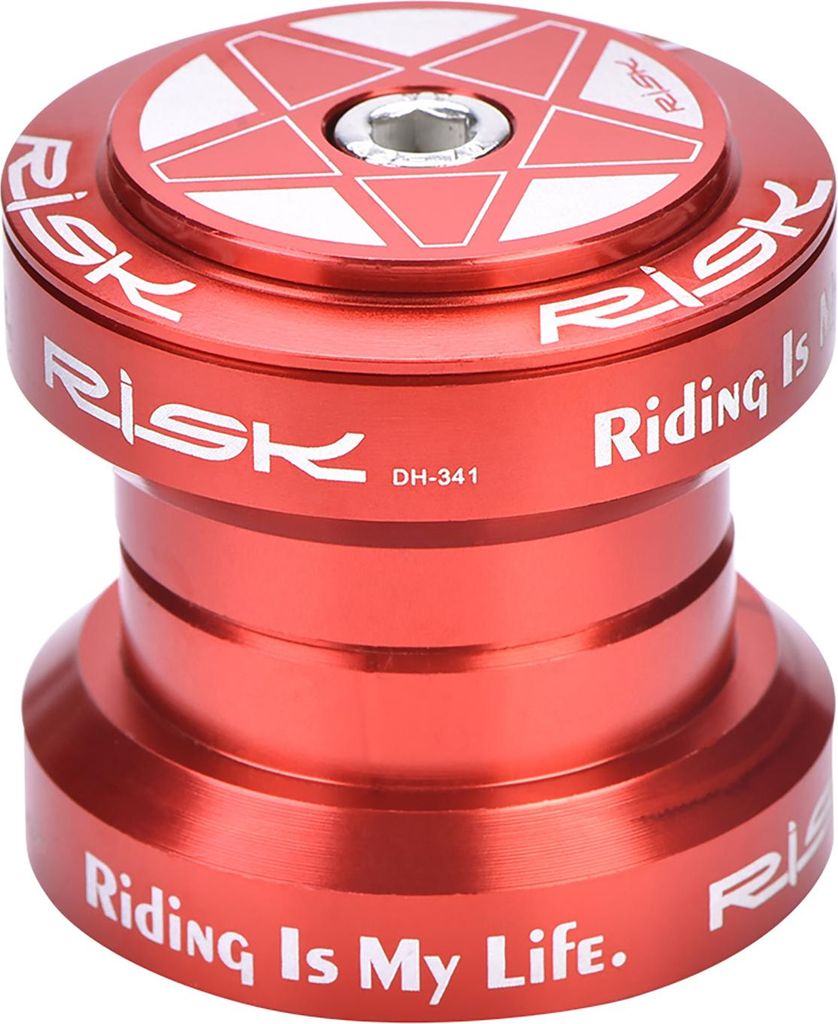 Risk Aluminiumlegierung 34 mm Fahrrad-Steuersatz für 28,6 mm gerade Gabel (rot)