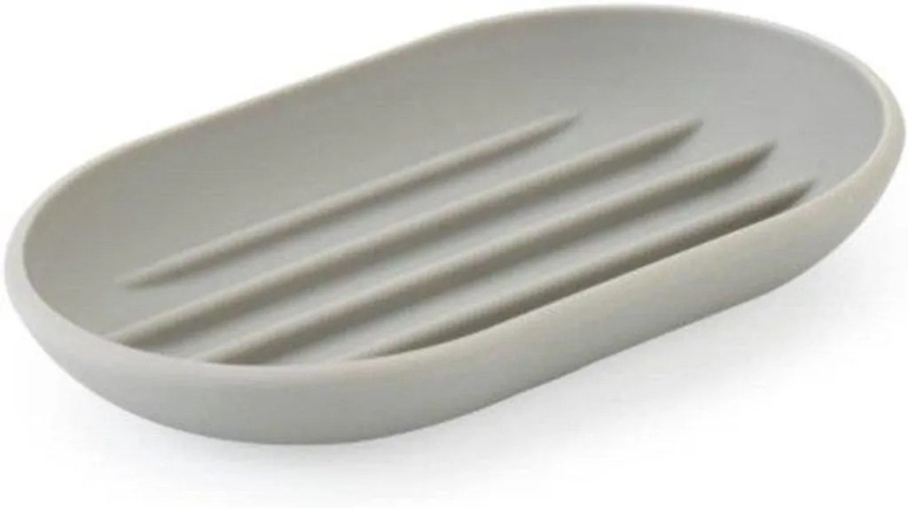 Distributeur de savon gris anti-goutte avec système de pompe précis