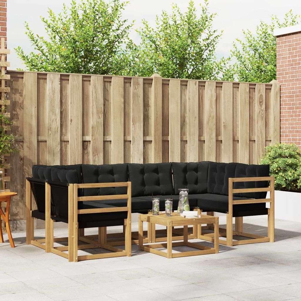 Möbel Outdoor-Sofagarnitur mit Kissen 7 pcs Weiß und SchwarzGartensofas - Gartensofas c3590