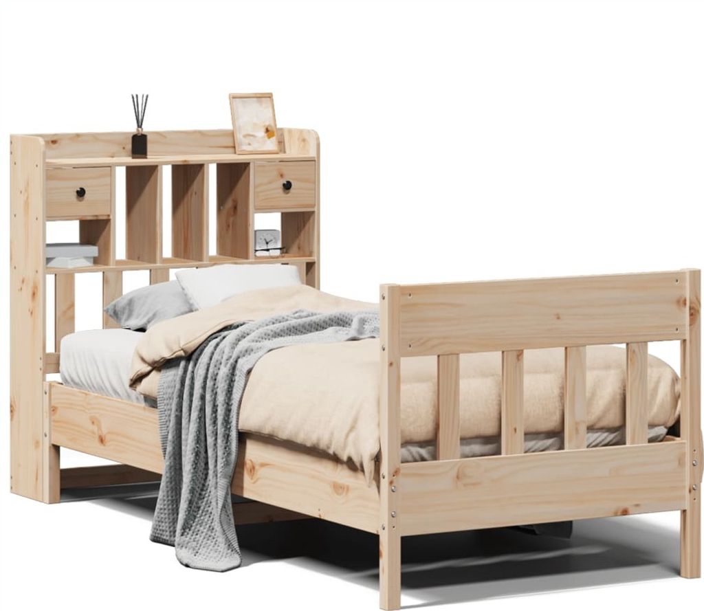 vidaXL Massivholzbett ohne Matratze 90x190 cm Kiefer