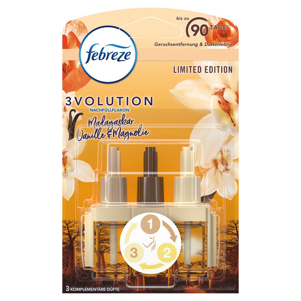 1x Febreze 3Volution Nachfüllflakon für Duftstecker, Madagaskar Vanille-Magnolie