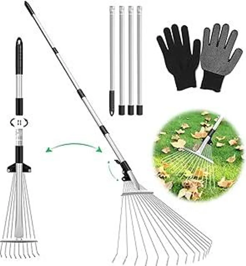 Rastrello Telescopico Metallo 207 cm - Scopa a Ventaglio Professionale