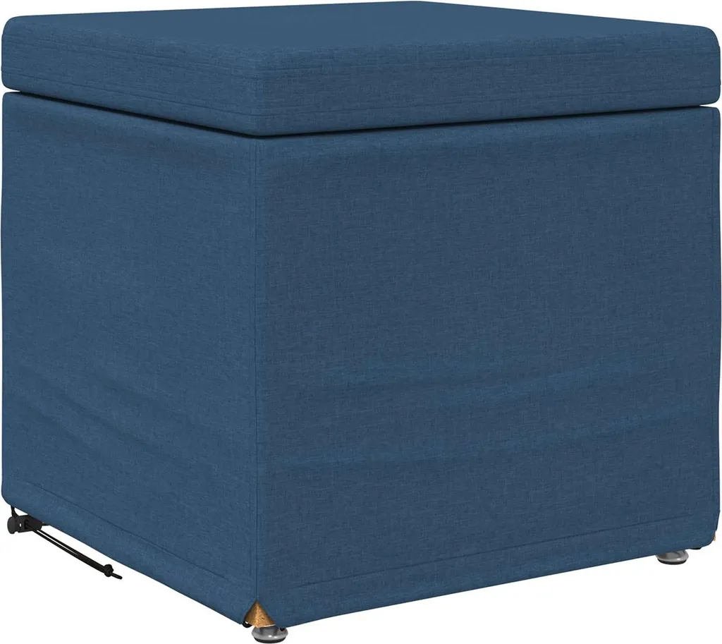 SYFAX™ Pouf Design Blu 41x41x40 - Complemento Arredo Tessuto e Legno