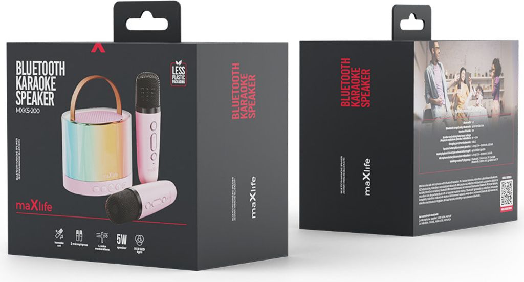 Maxlife, karaoke reproduktor Bluetooth 5 W s 2 bezdrôtovými Obrázok produktu 