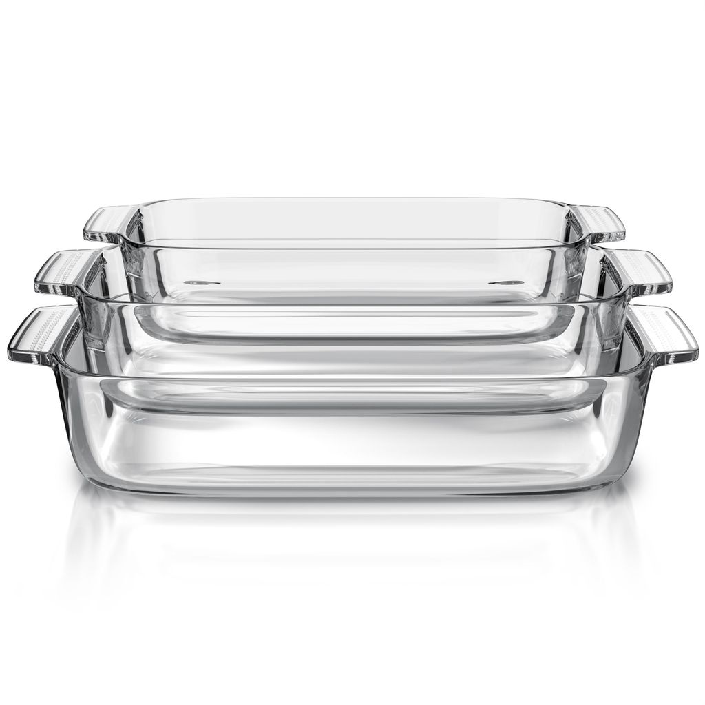 Set di 3 contenitori in vetro per forno, adatti per Immagine del prodotto 