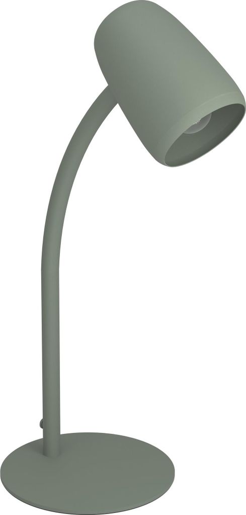 EGLO Tischlampe Carlo, Nachttischlampe mit Flexarm, Tischleuchte Schreibtisch, Lampe aus Metall in Grün, E14 Fassung