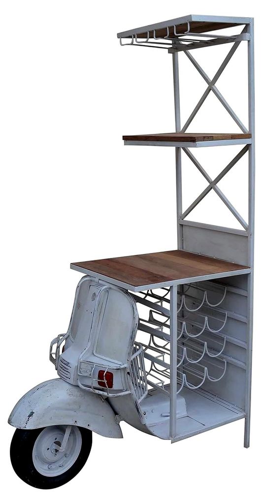 Weinregal Anrichte Barregal Barwagen Scooter Bar - Vintage - 50x102x180 cm