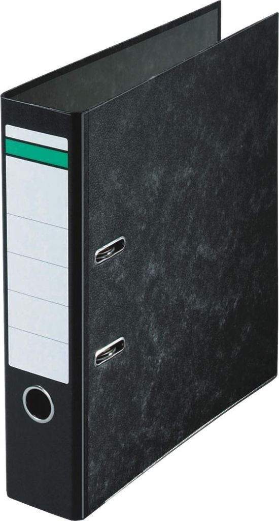Ordner A4 Wolkenmarmor grüner Balken 80mm schwarz Produktbild 